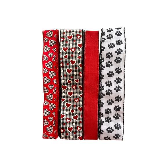 Blessed & Pet Obsessed Sign Ribbon Bundle Set, Paw Print DIY Wreath Making Kit - Picture 3 of 6